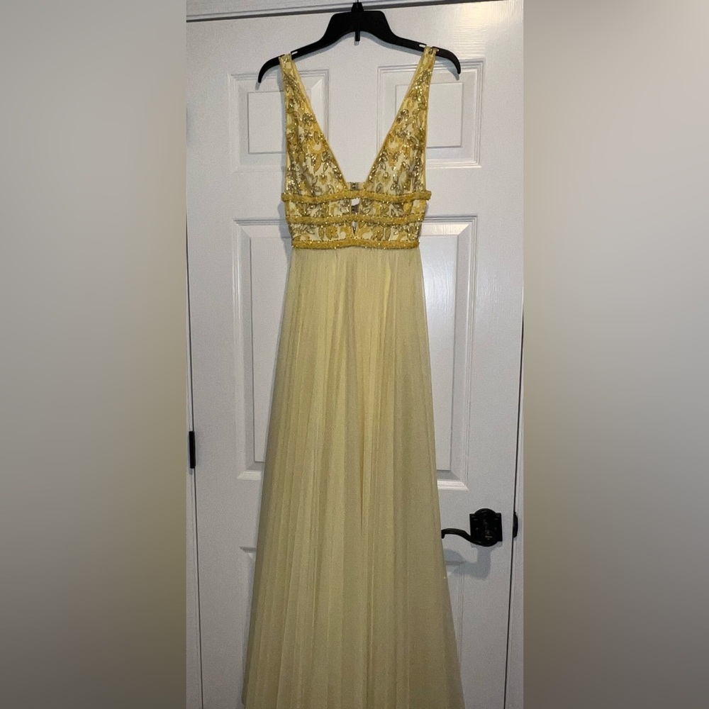 EUC Sherri Hill Prom Dress Style #53551, Yellow, Size 0
